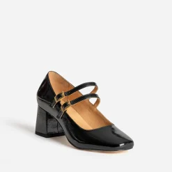 Eram Escarpins^Babies à talon e cuir verni NOIR