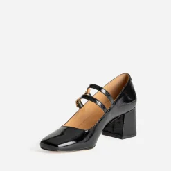 Eram Escarpins^Babies à talon e cuir verni NOIR