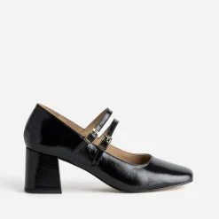 Eram Escarpins^Babies à talon e cuir glacé NOIR