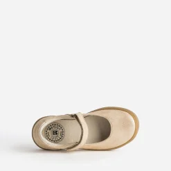 Buggy Ballerines^Babies en cuir irisé à scratch BEIGE