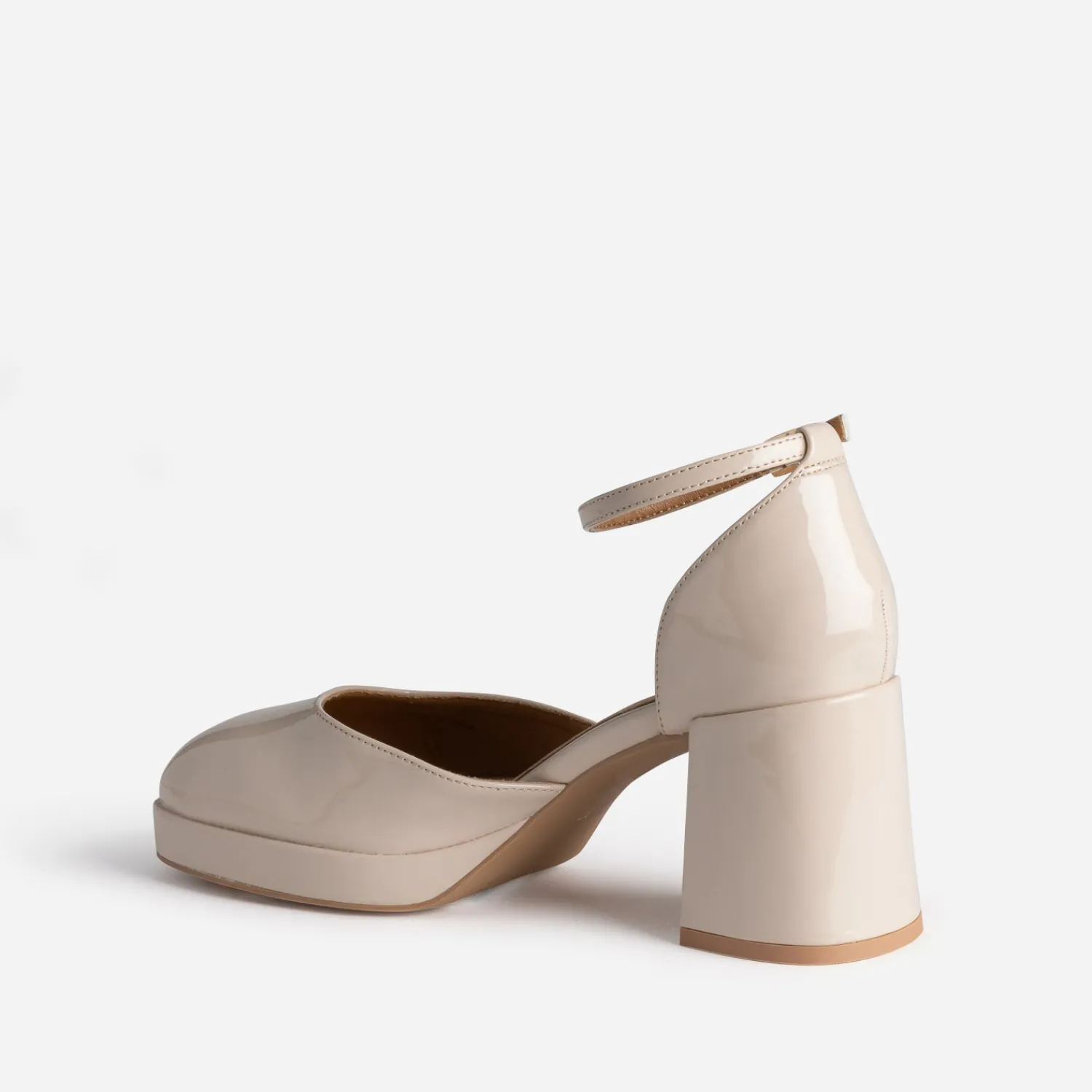 Eram Escarpins^Babies verni à bout carré BEIGE