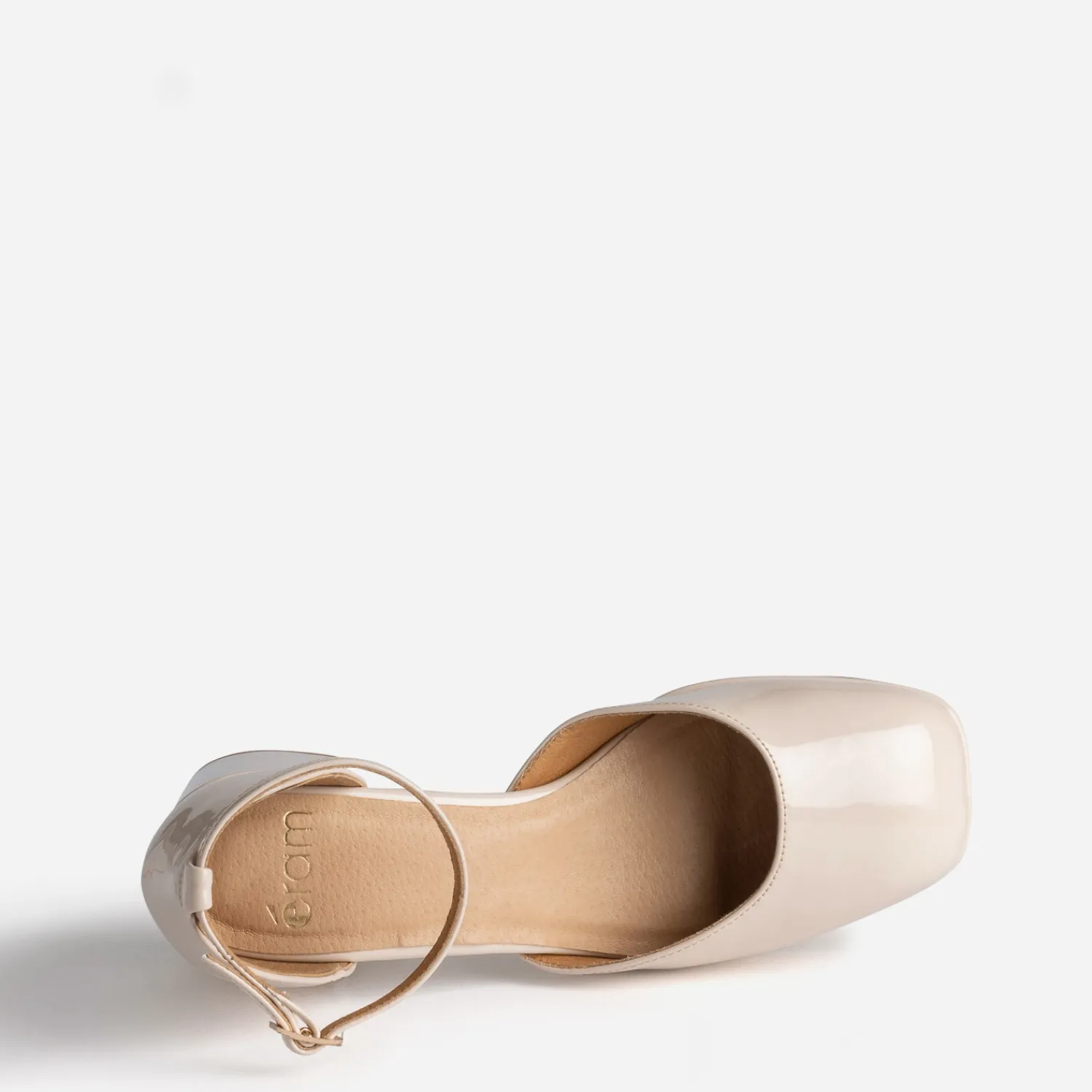 Eram Escarpins^Babies verni à bout carré BEIGE
