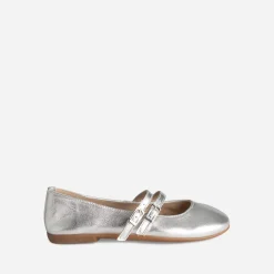 Buggy Ballerines^Babies ée cuir ARGENT