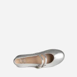Buggy Ballerines^Babies ée cuir ARGENT
