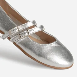 Buggy Ballerines^Babies ée cuir ARGENT