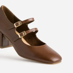 Eram Escarpins^Babies double bride COGNAC