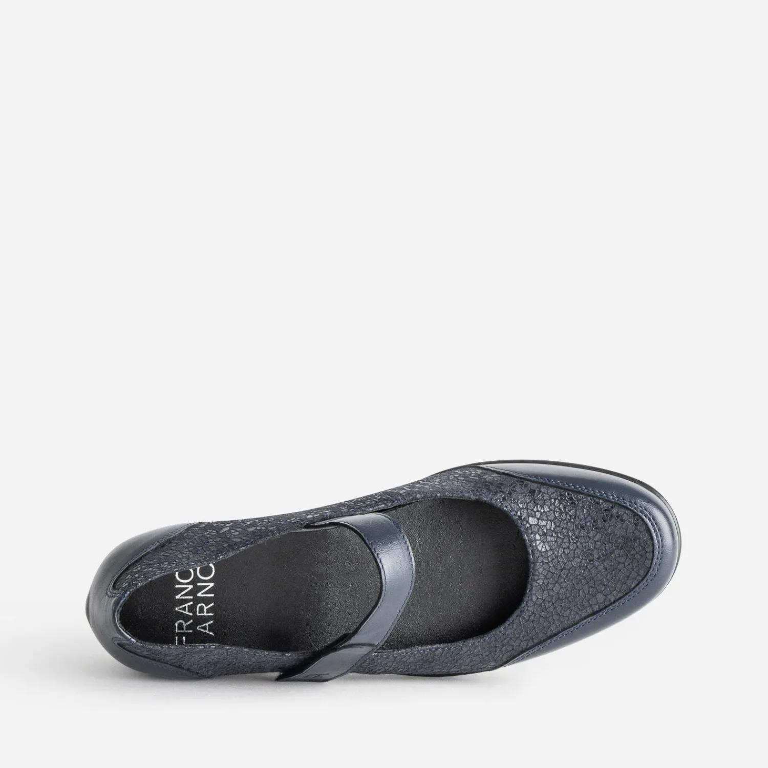 FRANCE ARNO Ballerines^Babies compensée cuir MARINE