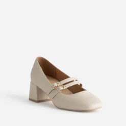 Eram Escarpins^Babies écru brides fines à talon BEIGE