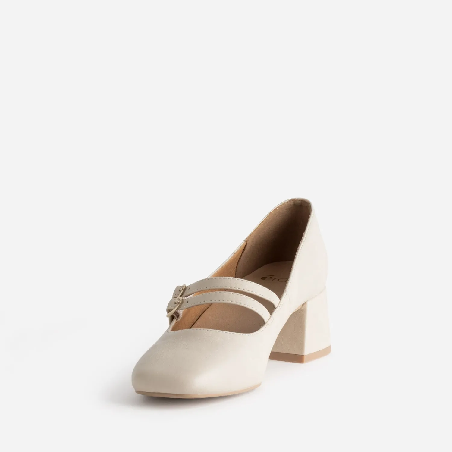 Eram Escarpins^Babies écru brides fines à talon BEIGE