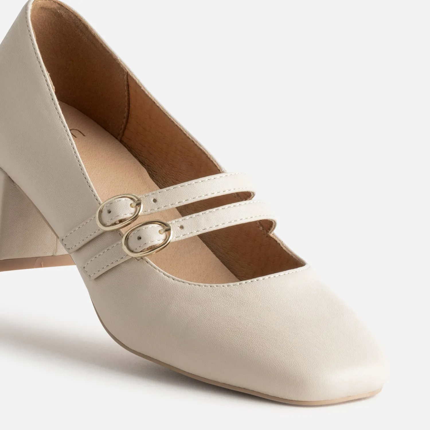 Eram Escarpins^Babies écru brides fines à talon BEIGE