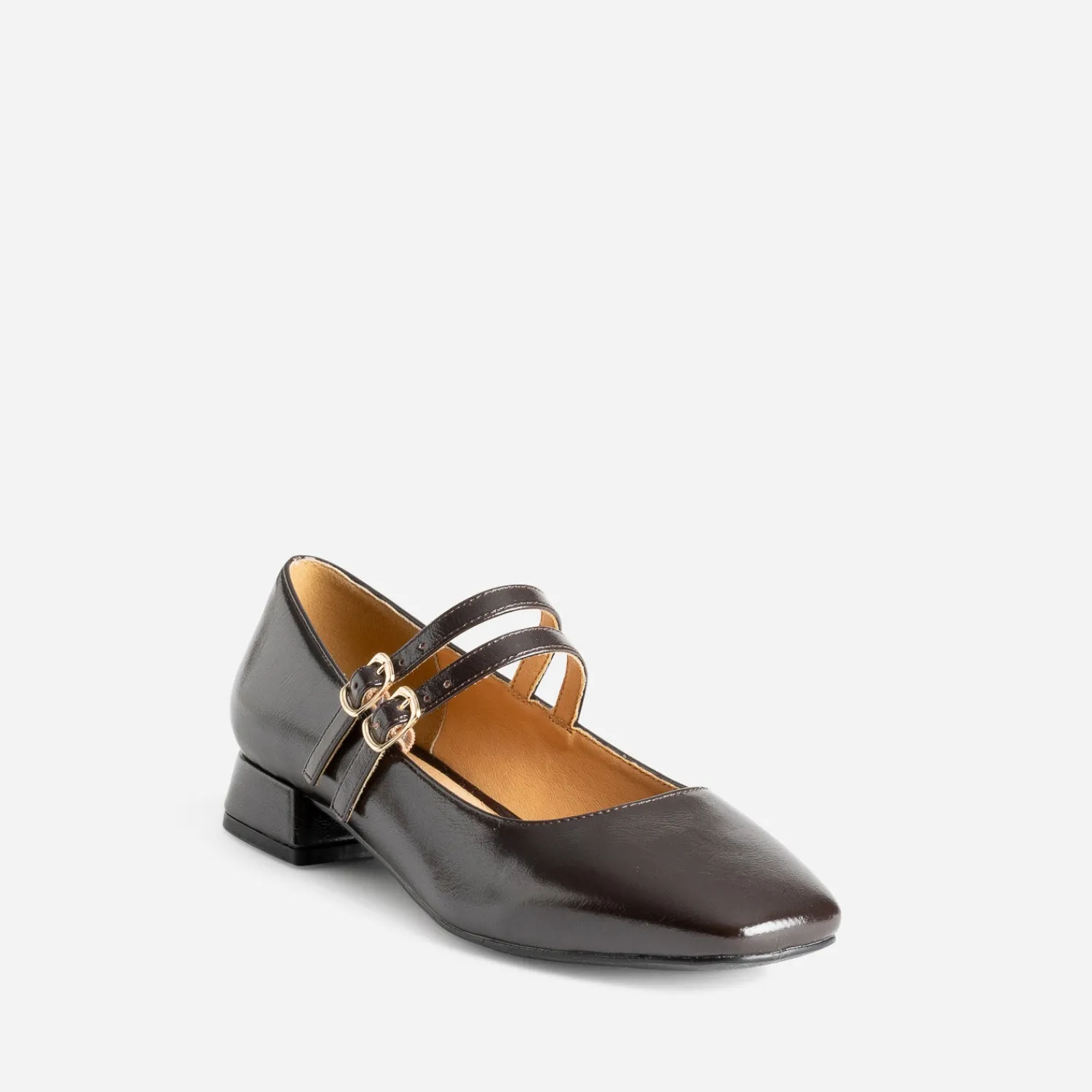 Eram Ballerines^Babies foncé double bride MARRON