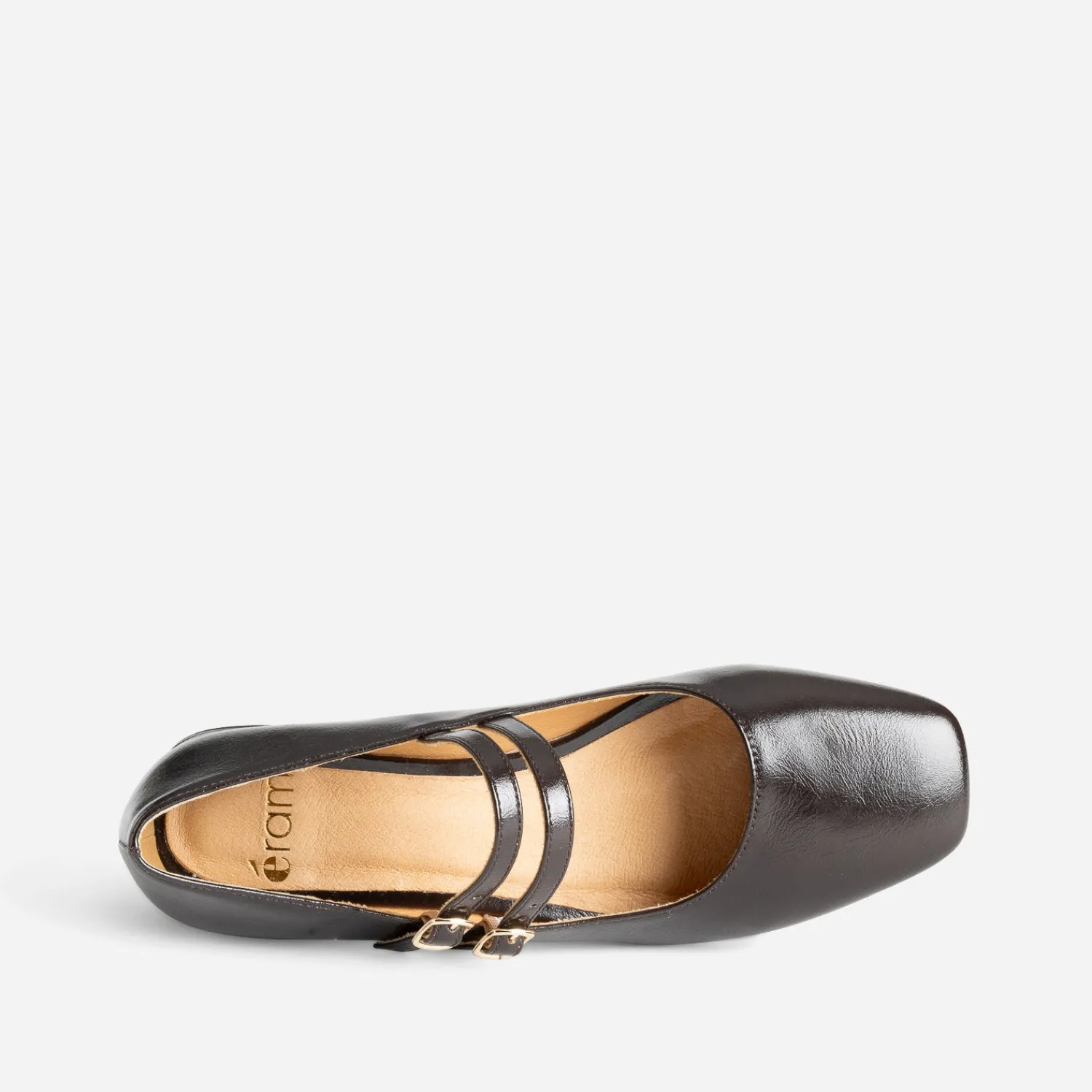 Eram Ballerines^Babies foncé double bride MARRON