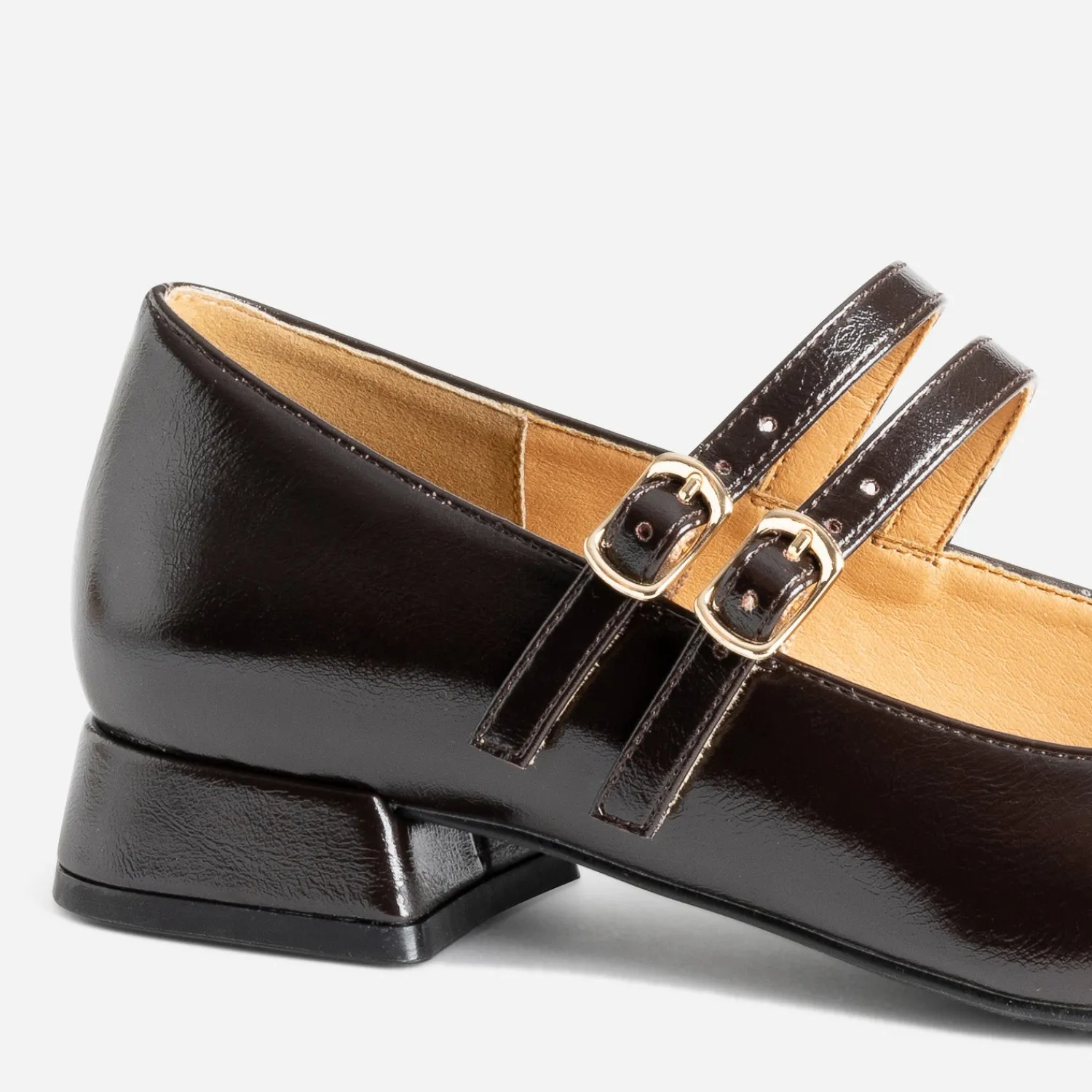 Eram Ballerines^Babies foncé double bride MARRON