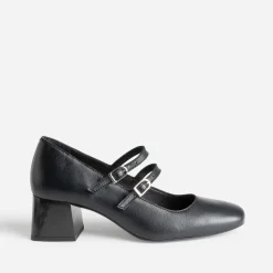 Eram Escarpins^Babies cuir à fines brides NOIR