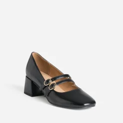 Eram Escarpins^Babies double bride à talon NOIR