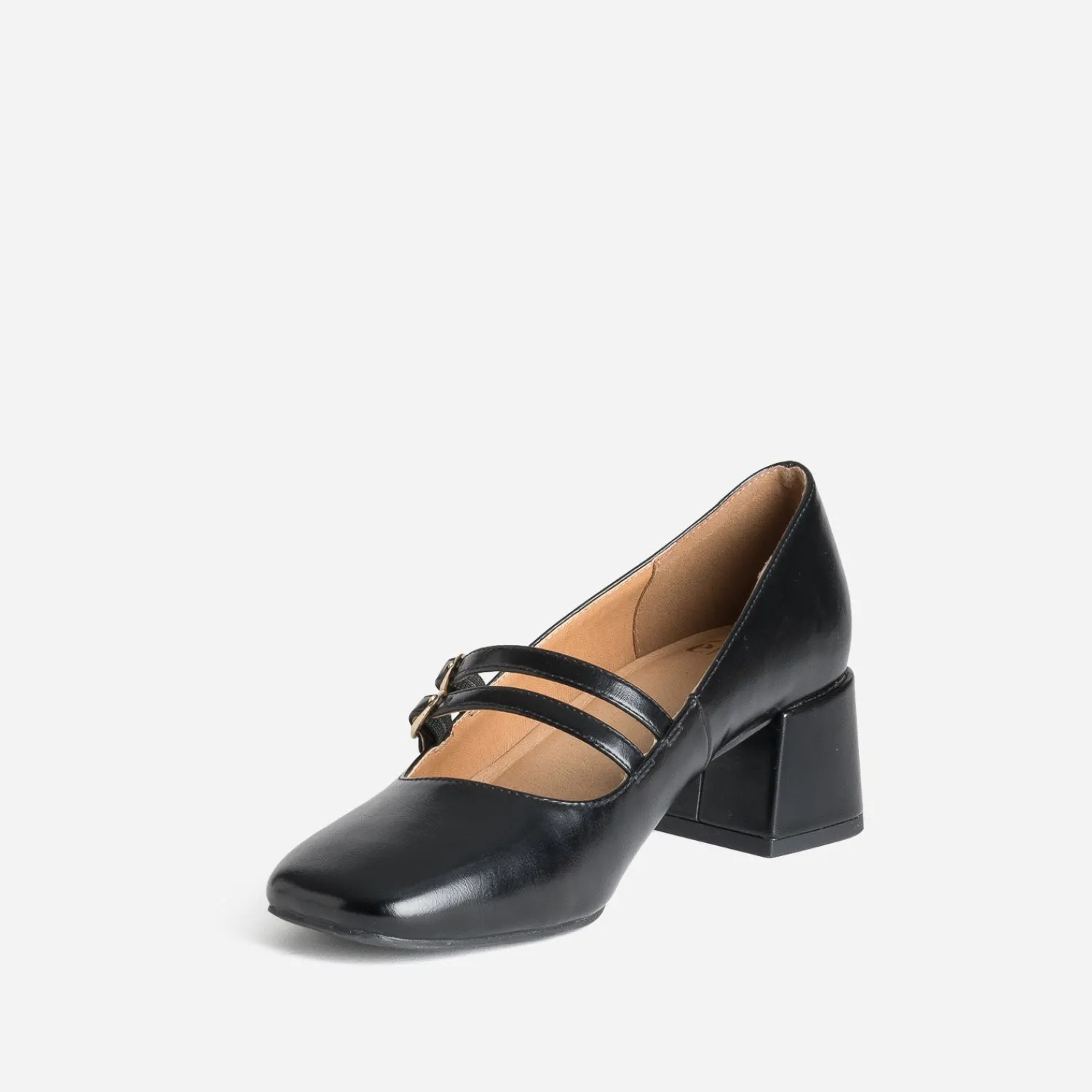 Eram Escarpins^Babies double bride à talon NOIR
