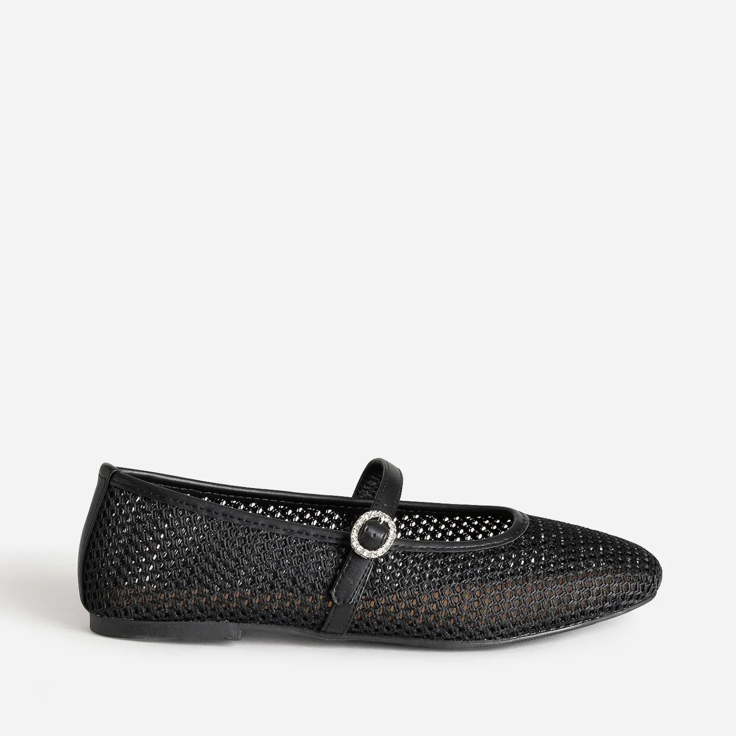 Eram Ballerines^Babies e résille tressée boucle strass NOIR