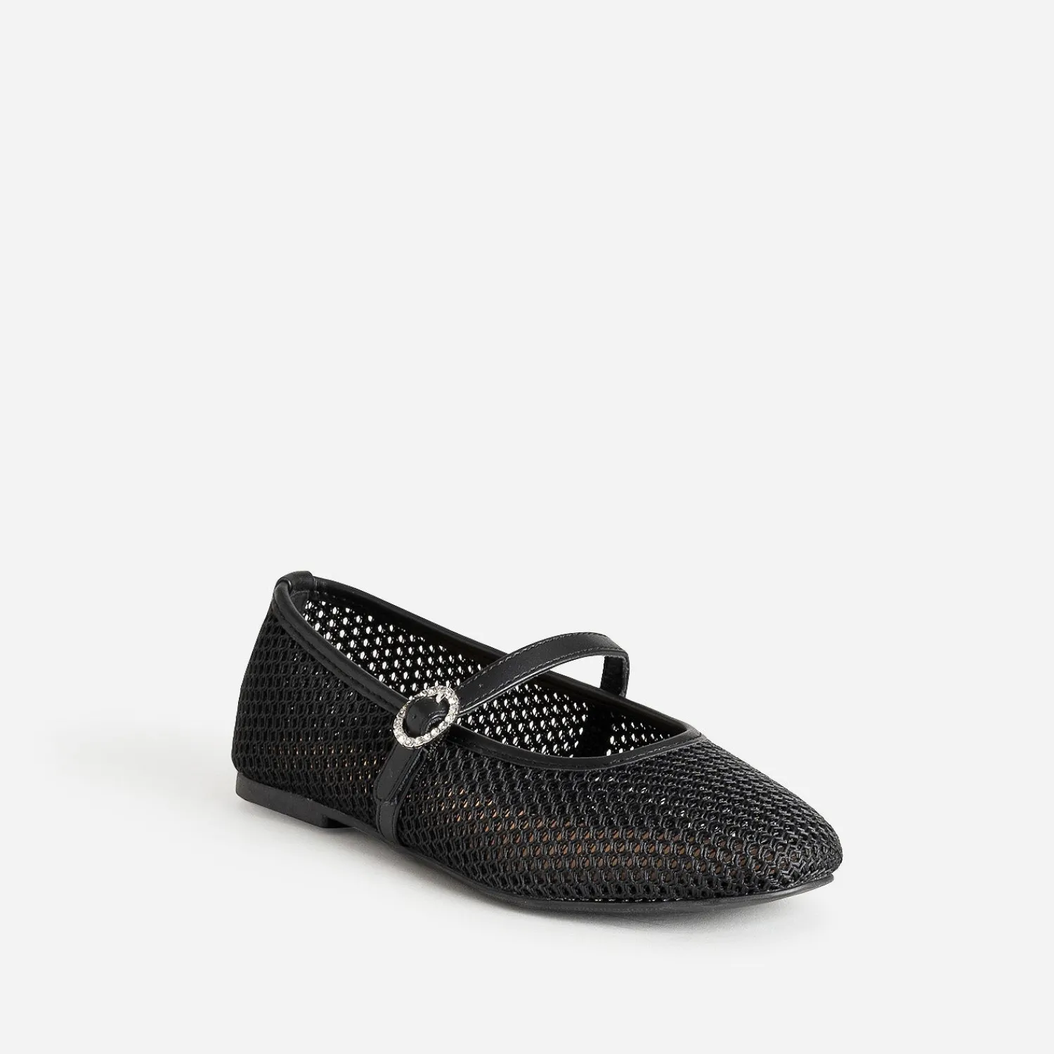 Eram Ballerines^Babies e résille tressée boucle strass NOIR