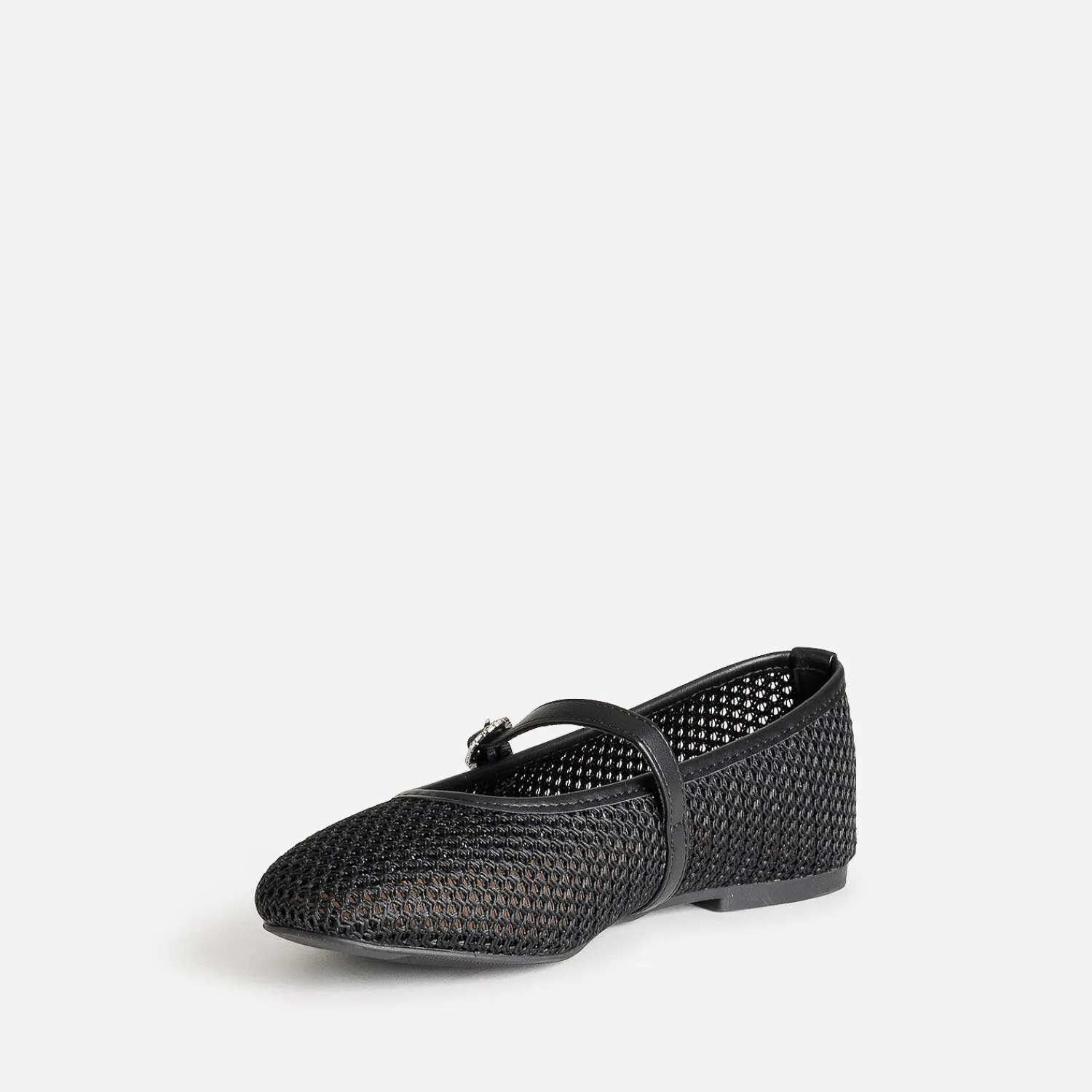 Eram Ballerines^Babies e résille tressée boucle strass NOIR