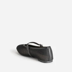 Eram Ballerines^Babies e résille tressée boucle strass NOIR
