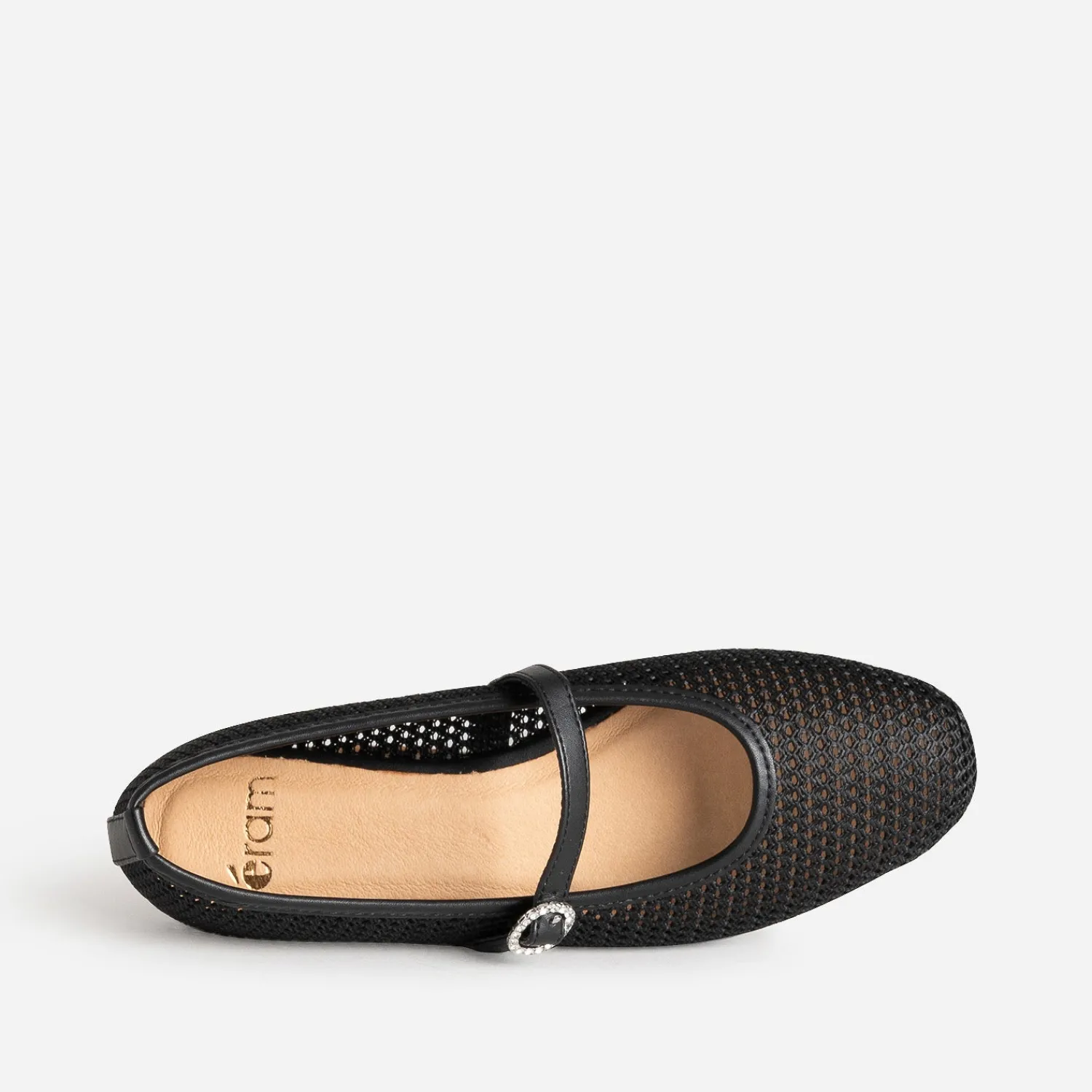 Eram Ballerines^Babies e résille tressée boucle strass NOIR