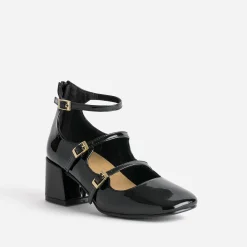 Eram Escarpins^Babies e vernie à talon triple bride NOIR