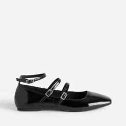 Eram Ballerines^Babies e vernie à triple bride NOIR