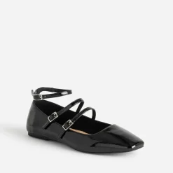 Eram Ballerines^Babies e vernie à triple bride NOIR
