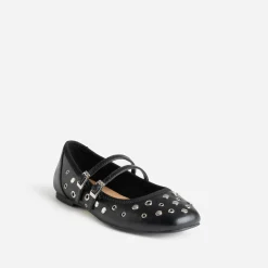 Eram Ballerines^Babies es décor œillets et clous NOIR