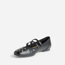 Eram Ballerines^Babies es décor œillets et clous NOIR