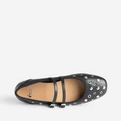 Eram Ballerines^Babies es décor œillets et clous NOIR
