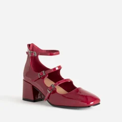 Eram Escarpins^Babies vernie à talon triple bride ROUGE