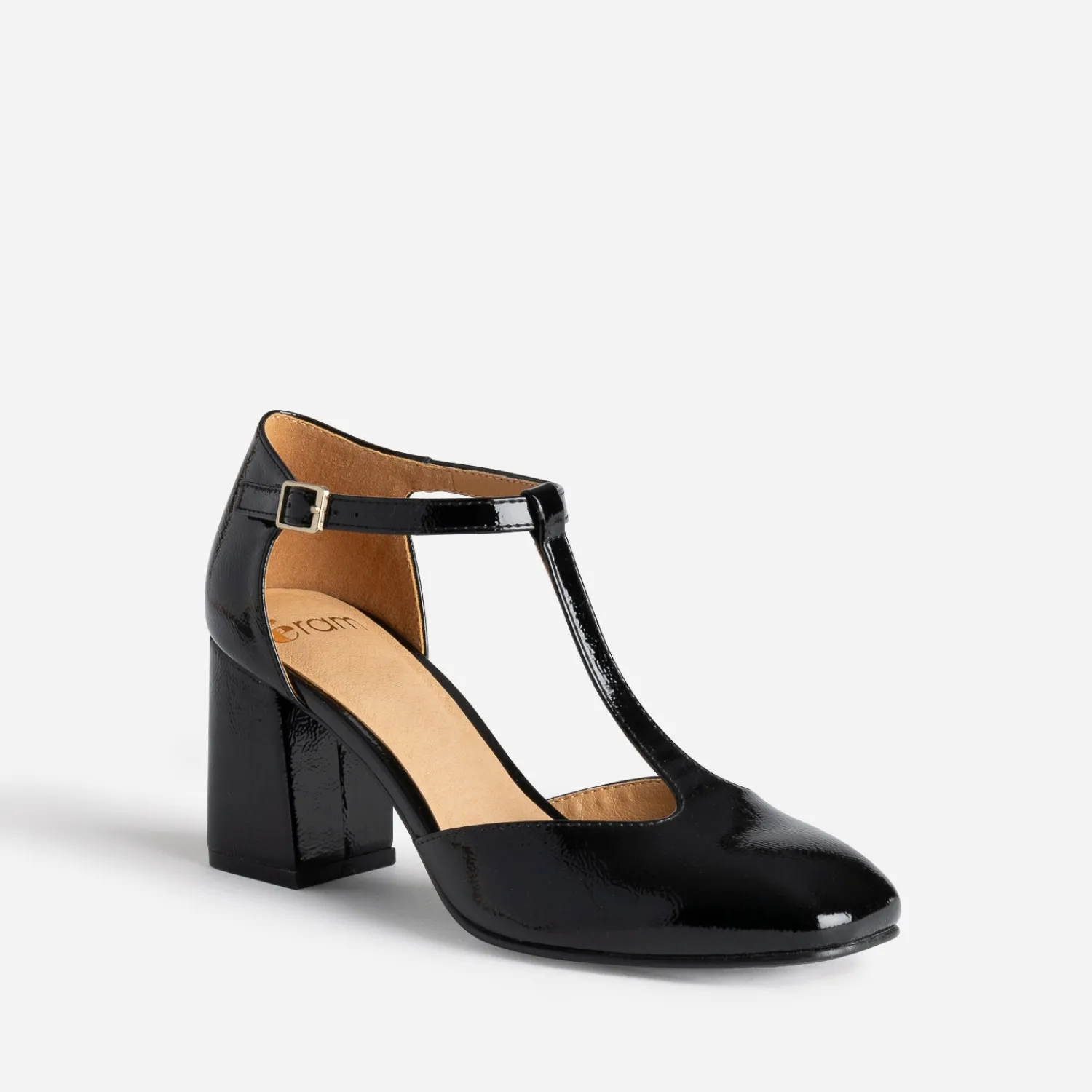 Eram Escarpins^Babies salomé e vernie à talon NOIR