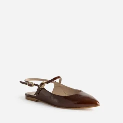 Eram Ballerines^Babies slingback cuir bout pointu COGNAC