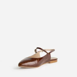 Eram Ballerines^Babies slingback cuir bout pointu COGNAC
