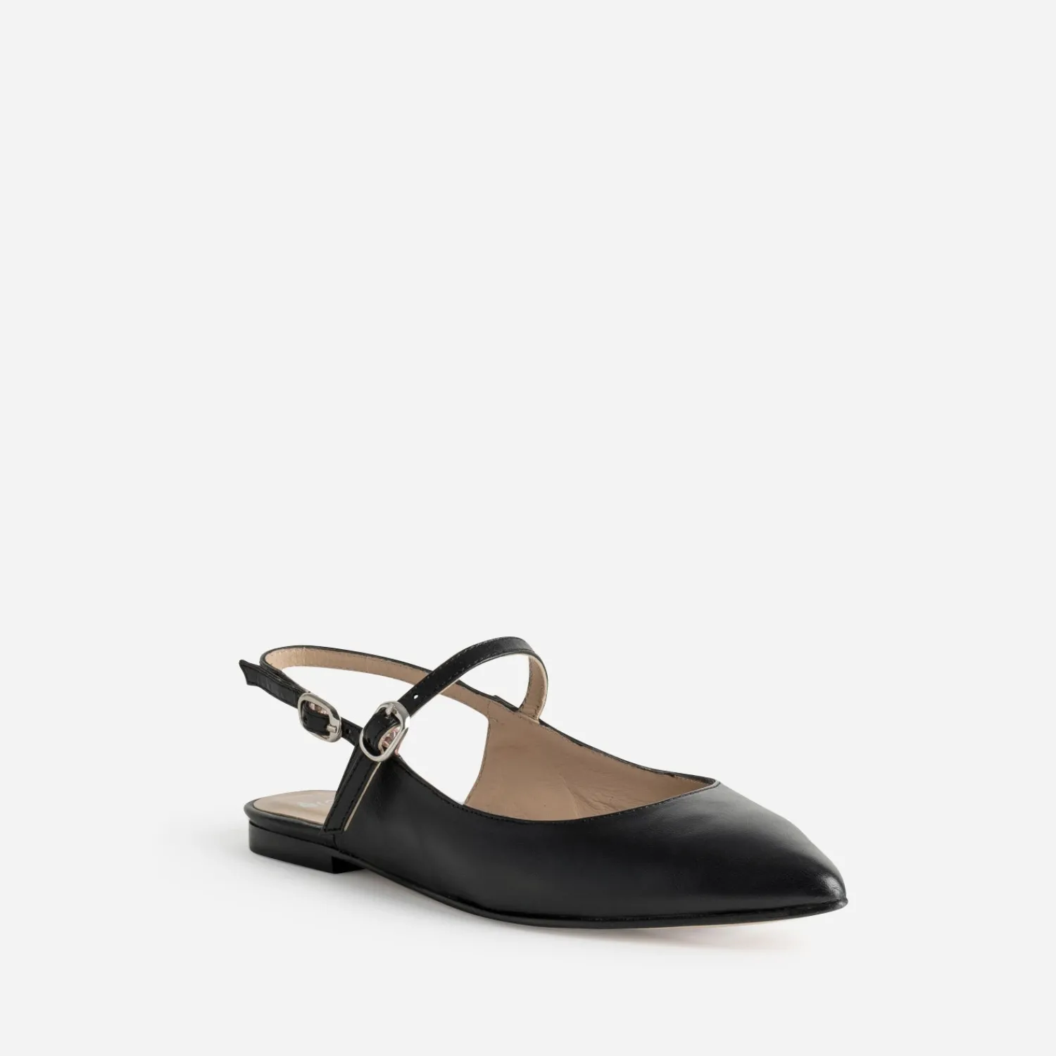 Eram Ballerines^Babies slingback e cuir bout pointu NOIR