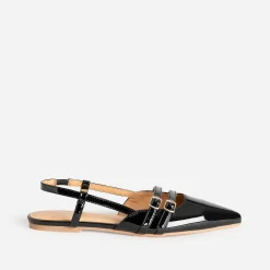 Texto Ballerines^Babies slingback e vernie NOIR