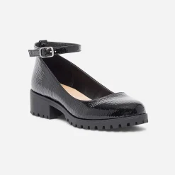 Texto Ballerines^Babies e vernie à semelle crantée NOIR