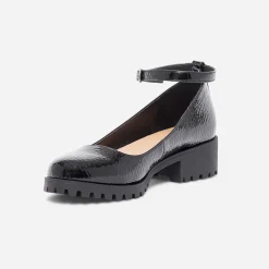 Texto Ballerines^Babies e vernie à semelle crantée NOIR
