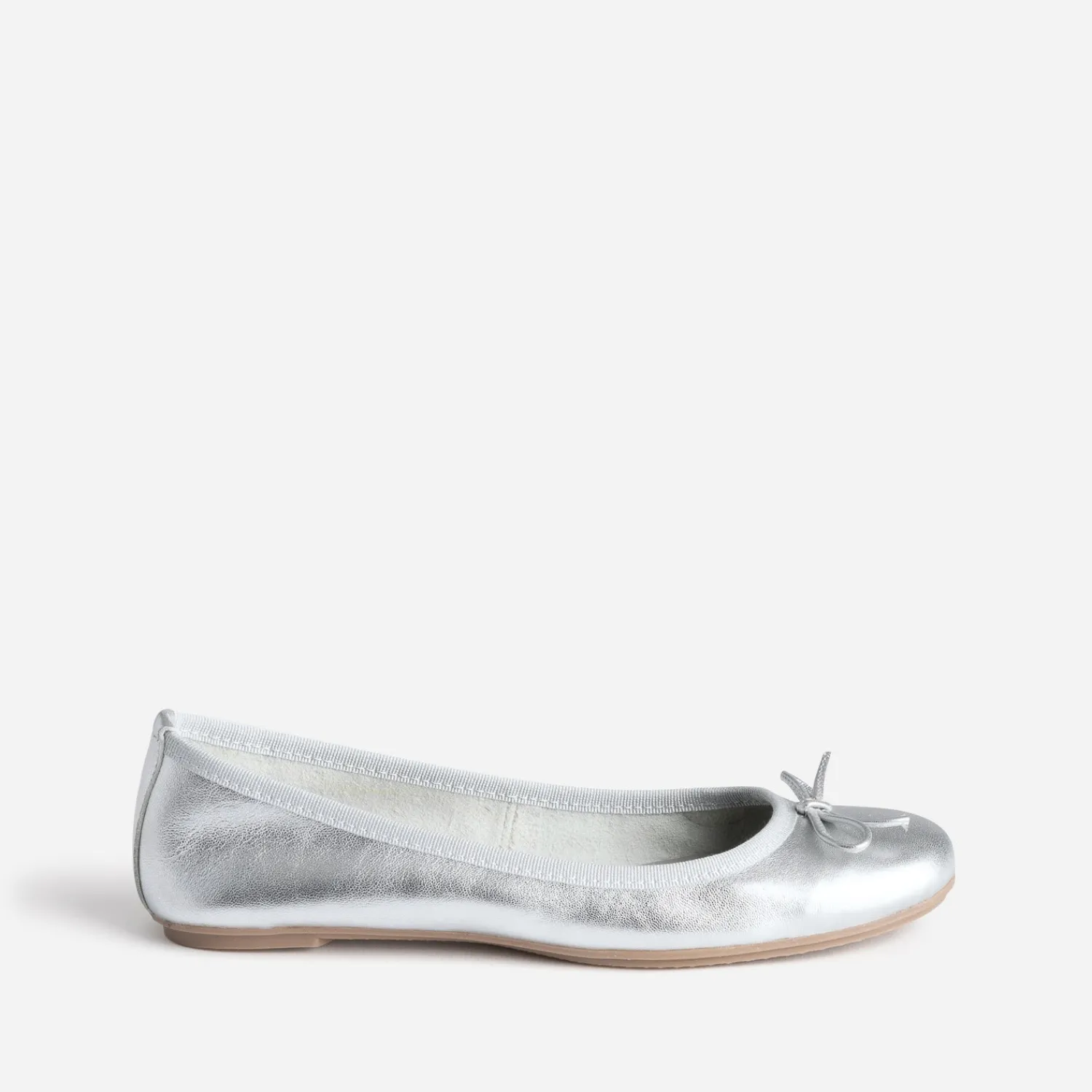 Eram Ballerines^Ballerine ée en cuir à petit nœud ARGENT