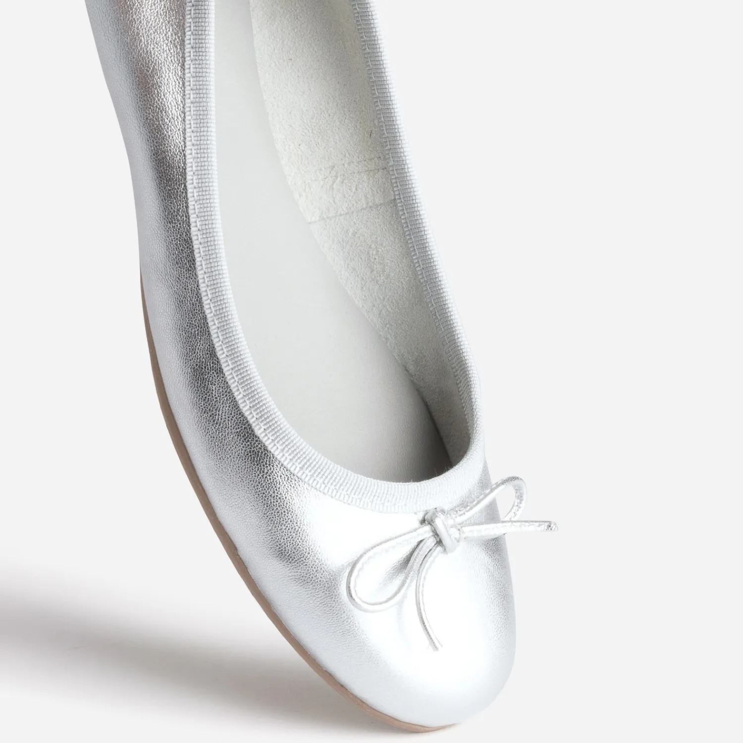 Eram Ballerines^Ballerine ée en cuir à petit nœud ARGENT
