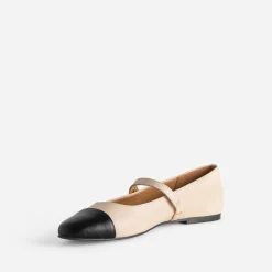 Eram Ballerines^Ballerine bout noir à bride BEIGE