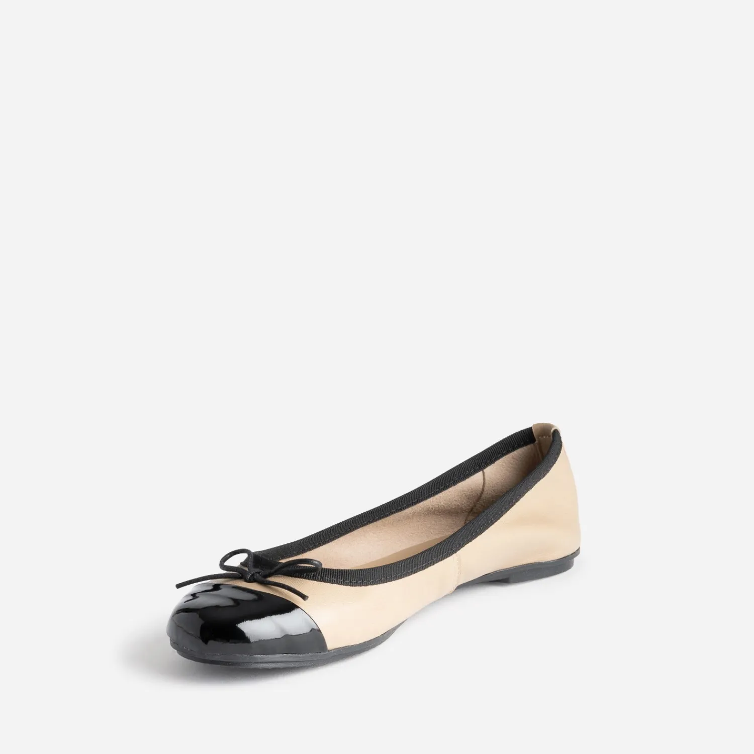 Eram Ballerines^Ballerine en cuir à petit nœud BEIGE
