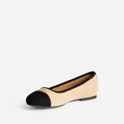 Eram Ballerines^Ballerine tressée bout noir BEIGE