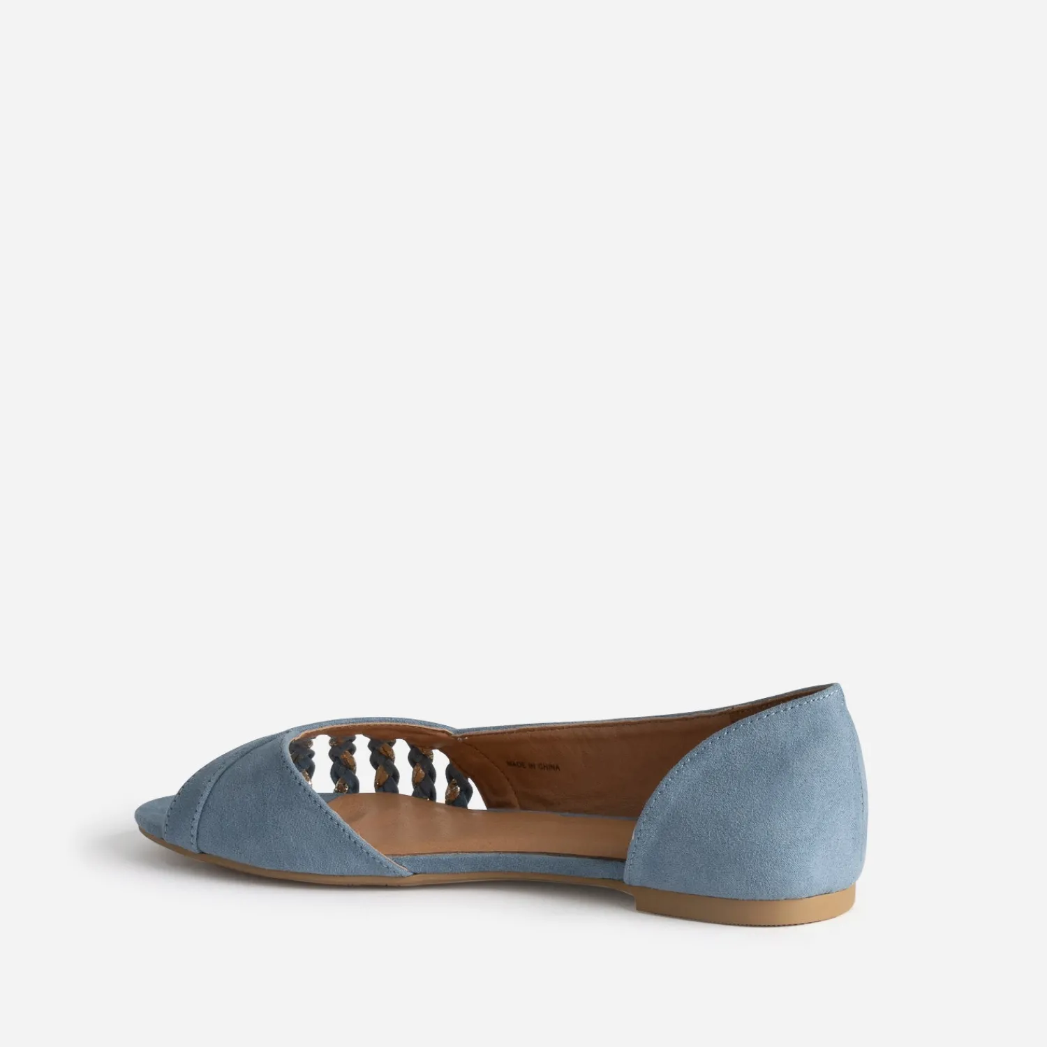 Eram Ballerines^Ballerine pastel suédée et dorée open-toe BLEU