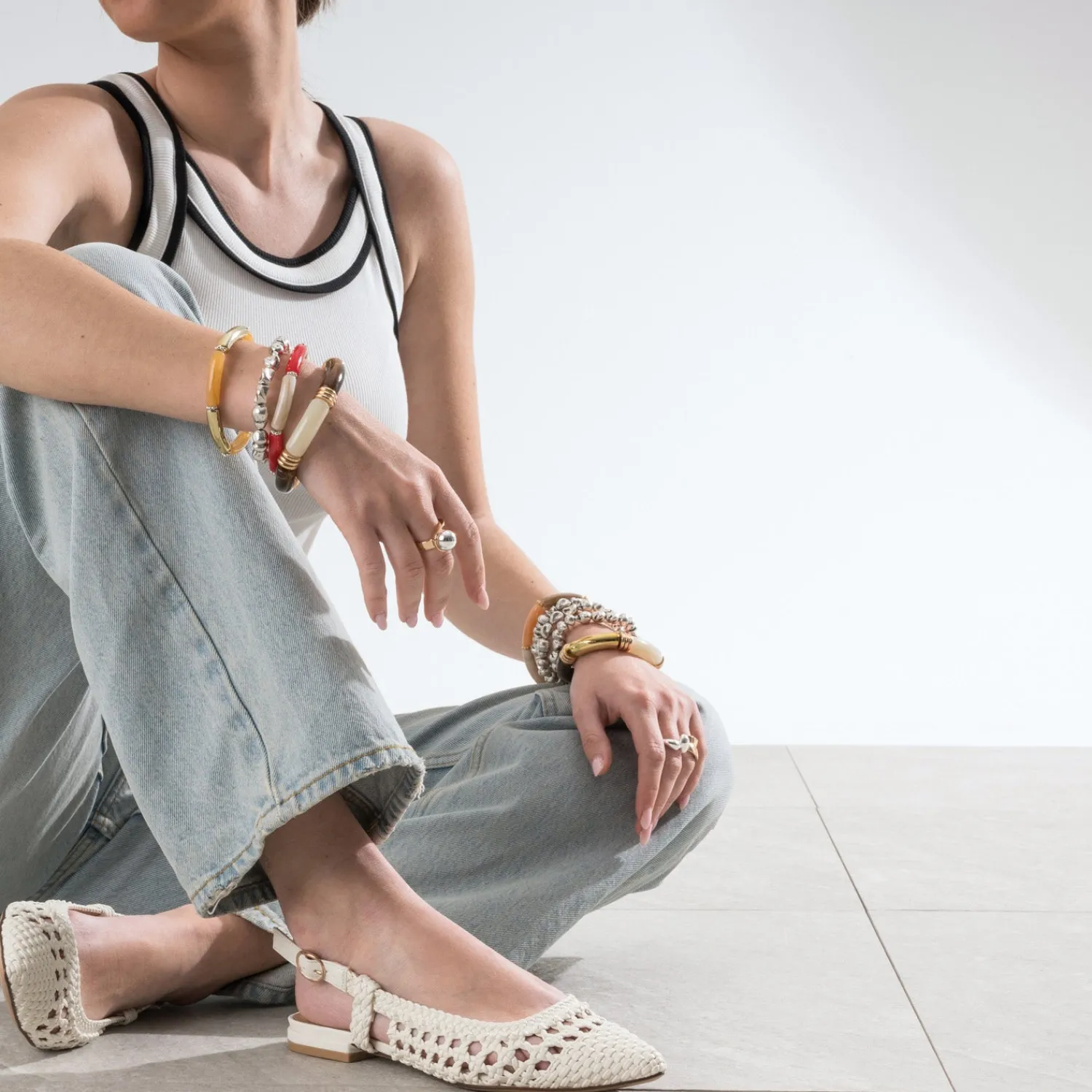 Eram Ballerines^Ballerine cannage écru ECRU