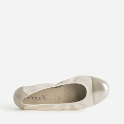 Caprice Ballerines^Ballerine élastiquée à bout irisé BEIGE