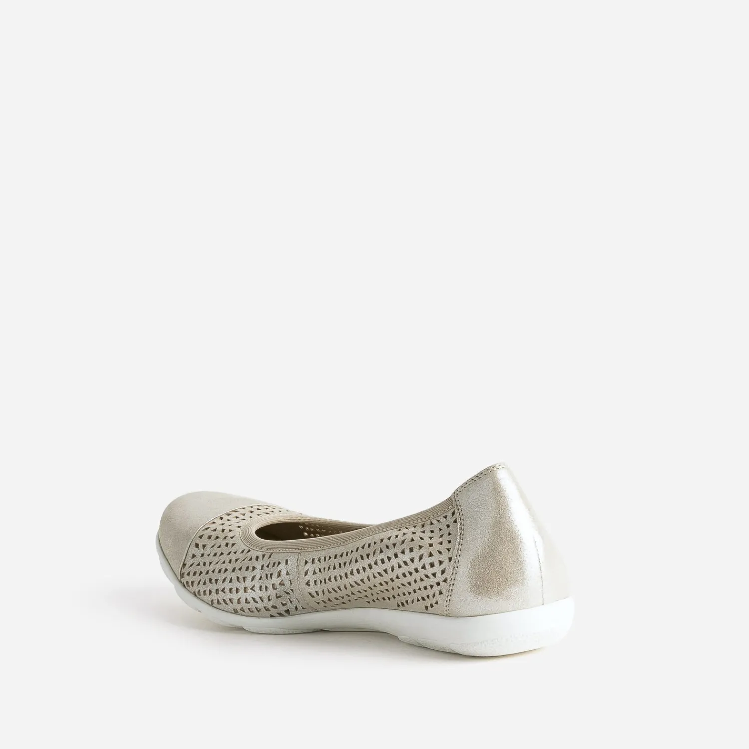 Caprice Ballerines^Ballerine dée élastiquée en cuir perfé OR