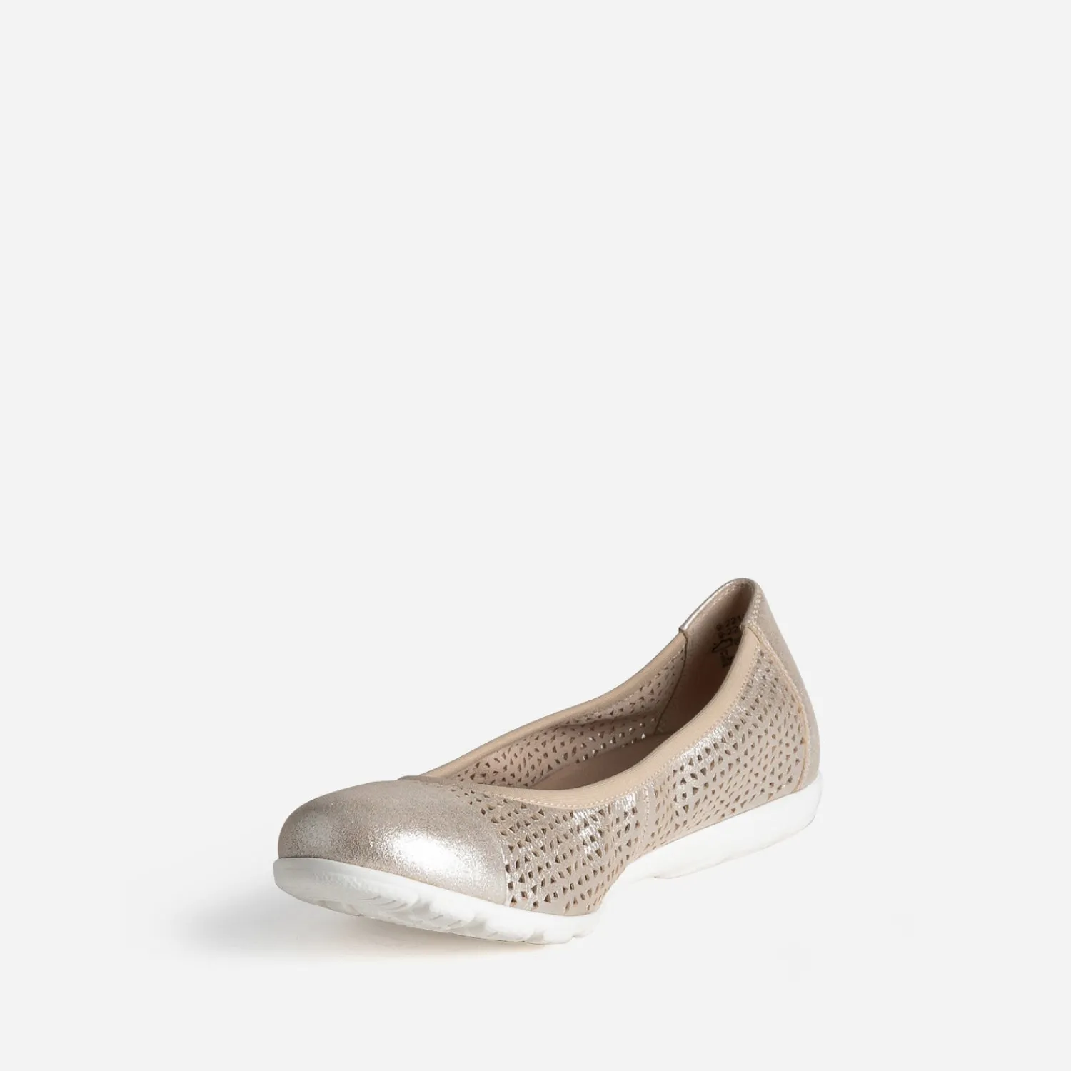 Caprice Ballerines^Ballerine dée élastiquée cuir ajouré OR