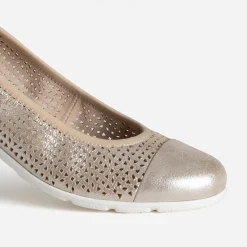 Caprice Ballerines^Ballerine dée élastiquée cuir ajouré OR